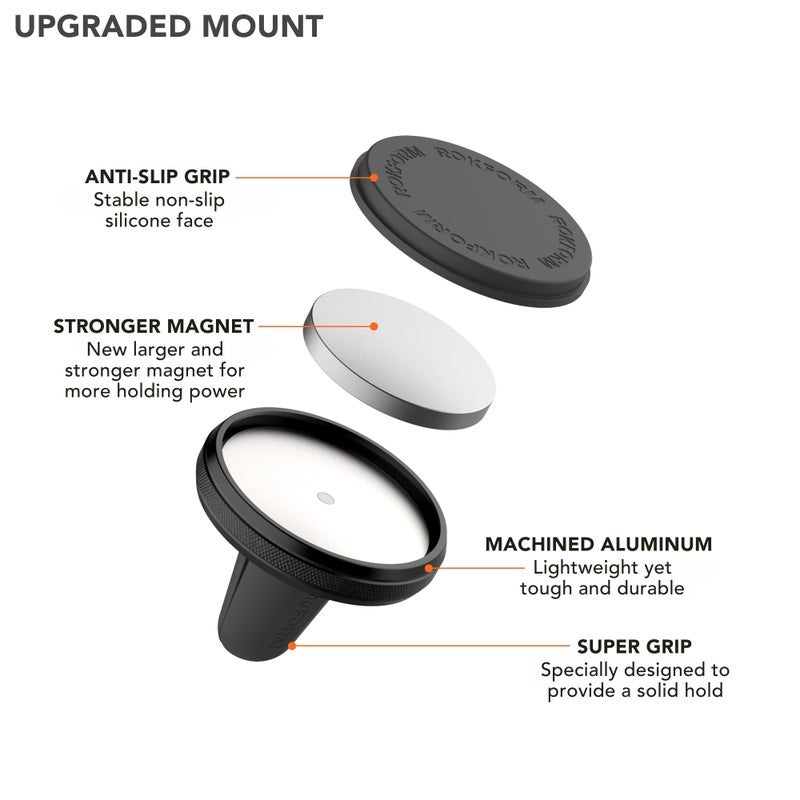 Rokform - Magnetic Air Vent Mount, Super Grip Car Truck & Van Vent Clip, Aluminum Cell Phone Holder, Removable Vent Magnet Mount, Specially Designed for Cases (Black) - Image 3